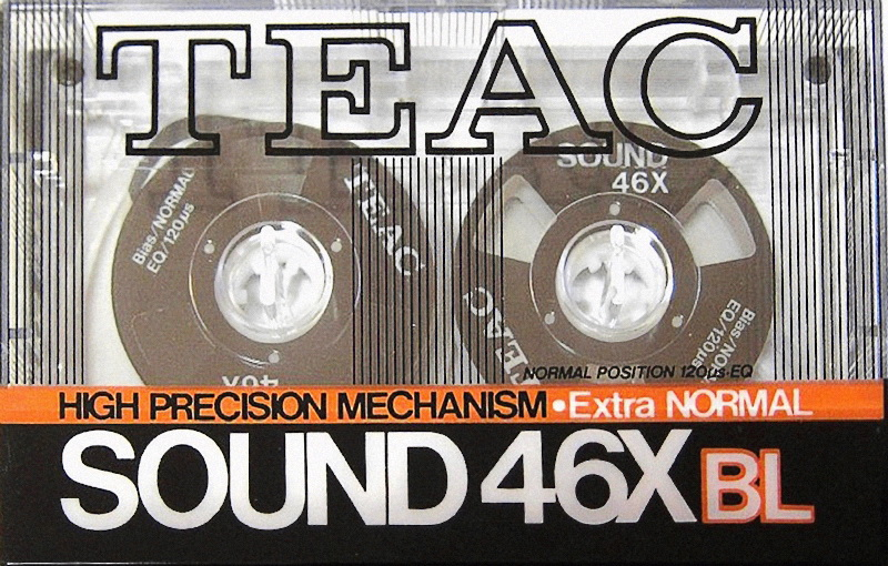 Compact Cassette Teac SOUND 46X 46 "46XBL" Type I Normal 1986 Japan