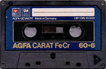 Compact Cassette AGFA CARAT 60+6 Type III Ferro Chrome 1979 Europe