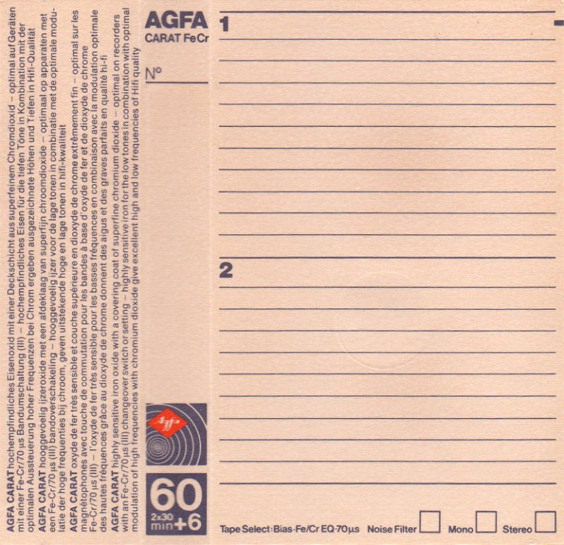 Compact Cassette: AGFA  - CARAT 60+6