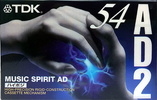Compact Cassette TDK AD2 54 "AD2-54S" Type II Chrome 1997 Japan