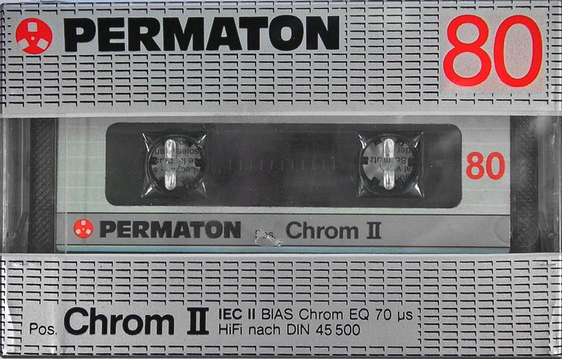 Compact Cassette Permaton Chrom II 80 Type II Chrome 1984 Europe