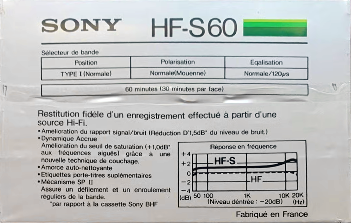 3 pack Sony HF-S 60 Type I Normal 1985 Europe