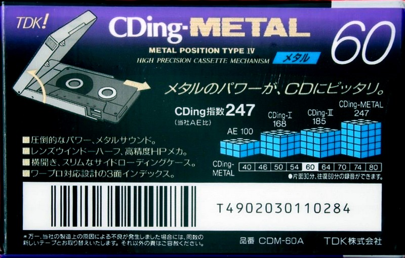 Compact Cassette: TDK  - CDing-Metal 60