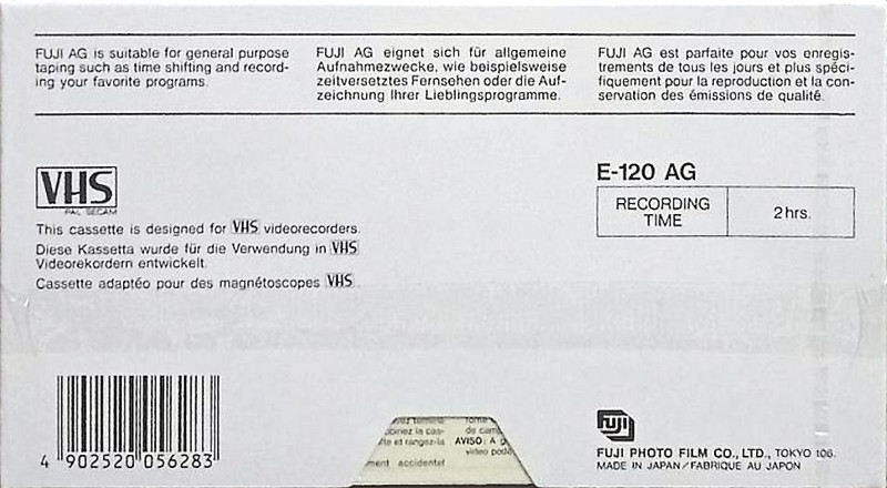 VHS, Video Home System: FUJI Fuji - AG 120