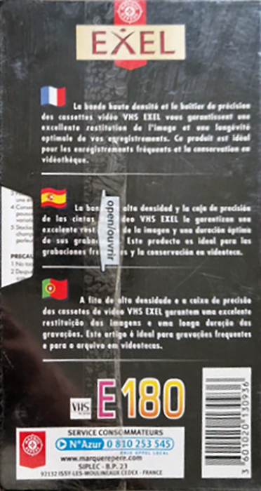 VHS, Video Home System Exel 180 Type I Normal Europe