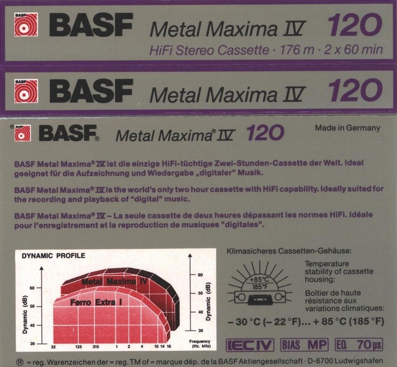 Compact Cassette: BASF  - Metal Maxima IV 120