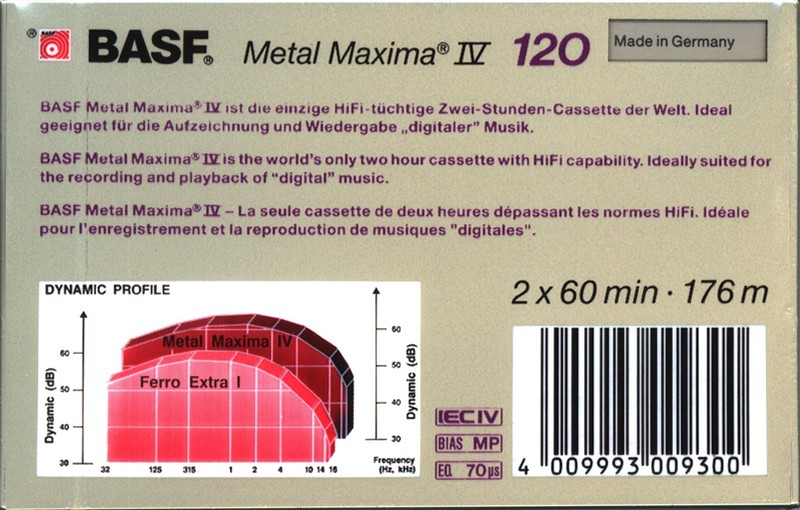 Compact Cassette: BASF  - Metal Maxima IV 120