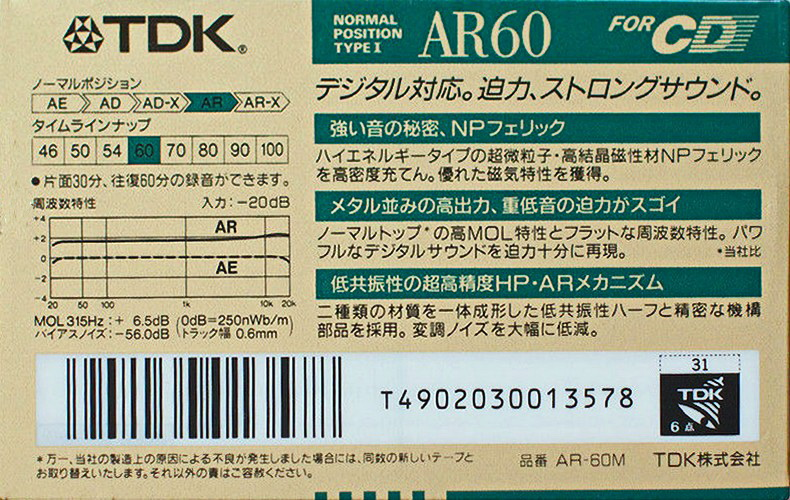 Compact Cassette: TDK  - AR 60