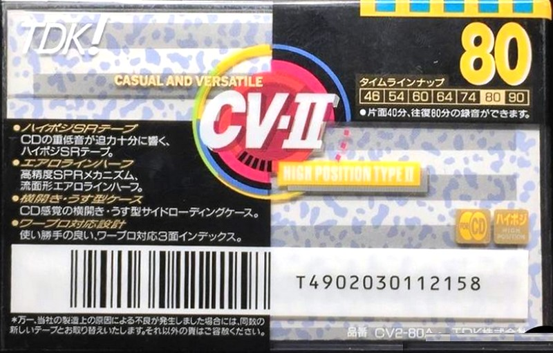 Compact Cassette: TDK  - CV-II 80