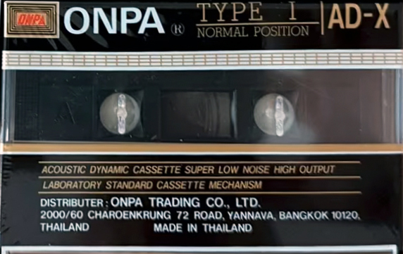 Compact Cassette ONPA AD-X 60 Type I Normal 1989 Thailand