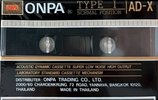 Compact Cassette ONPA AD-X 60 Type I Normal 1989 Thailand