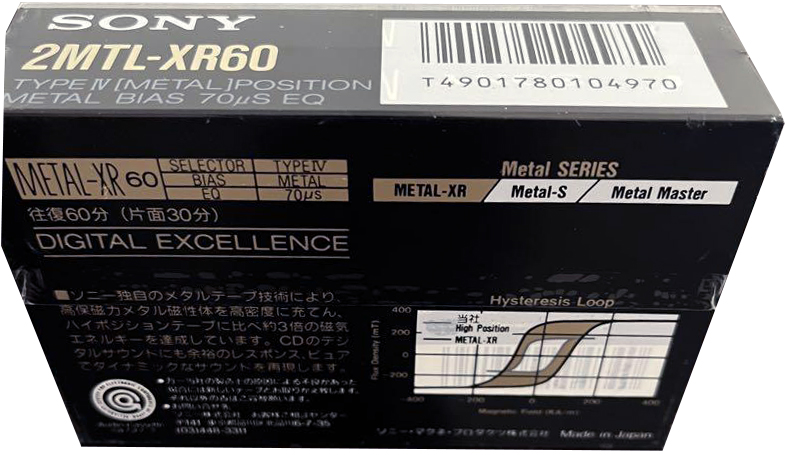 2 pack Sony Metal-XR 60 "2MTL-XR60" Type IV Metal 1989 Japan