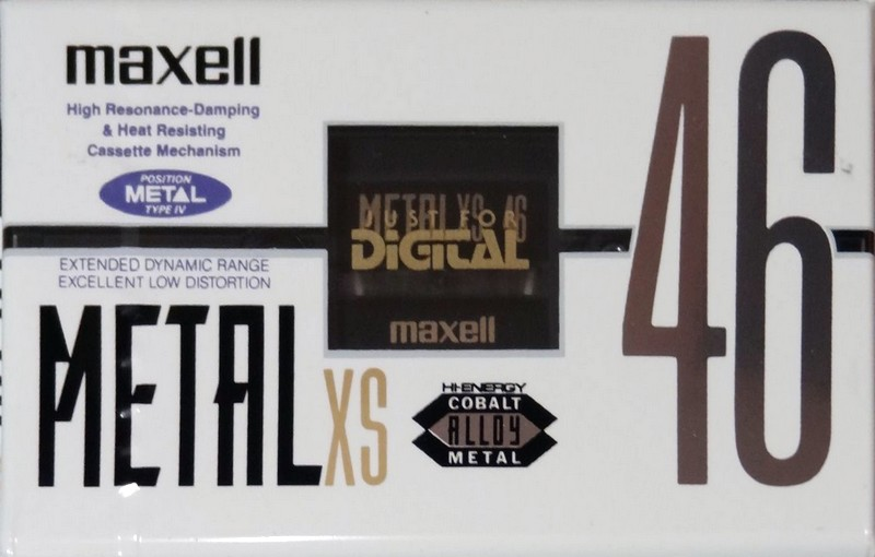 Compact Cassette Maxell Metal XS 46 "METAL XS 46" Type IV Metal 1992 Japan