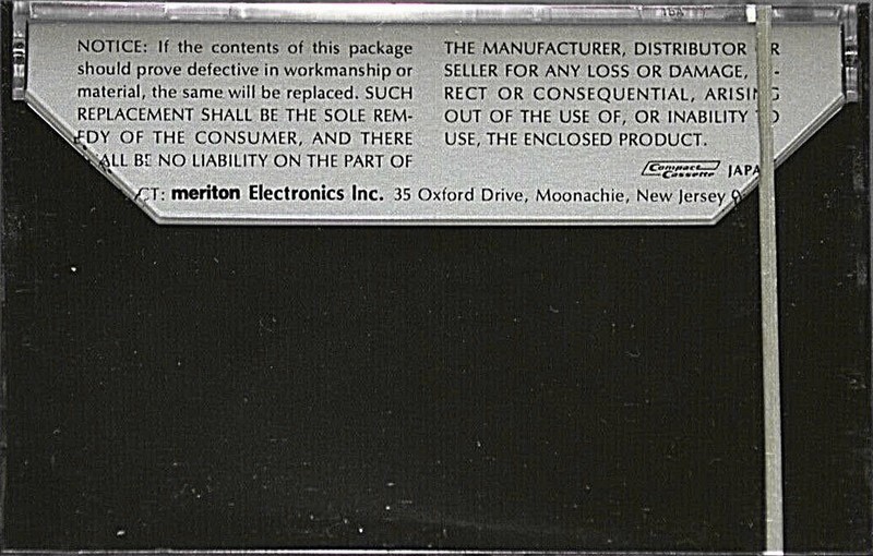 Compact Cassette Meriton LN 60 Type I Normal 1975 USA