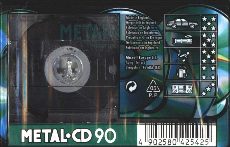 Compact Cassette Maxell Metal CD 90 Type IV Metal 1998 Europe