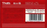 Compact Cassette Thats RX-A Roxana 46 Type I Normal 1993 Europe