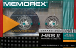 Compact Cassette Memorex HBS II 46 Type II Chrome 1989 North America