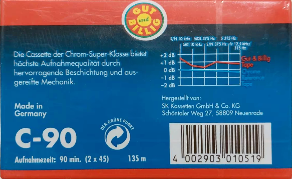 Compact Cassette Gut und Billig 90 Type II Chrome Germany