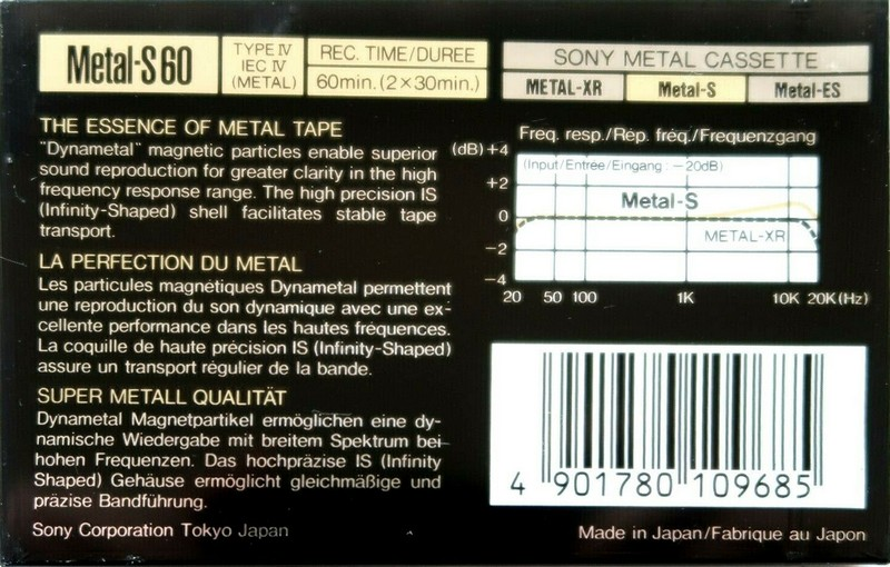 Compact Cassette: Sony  - Metal-S 60