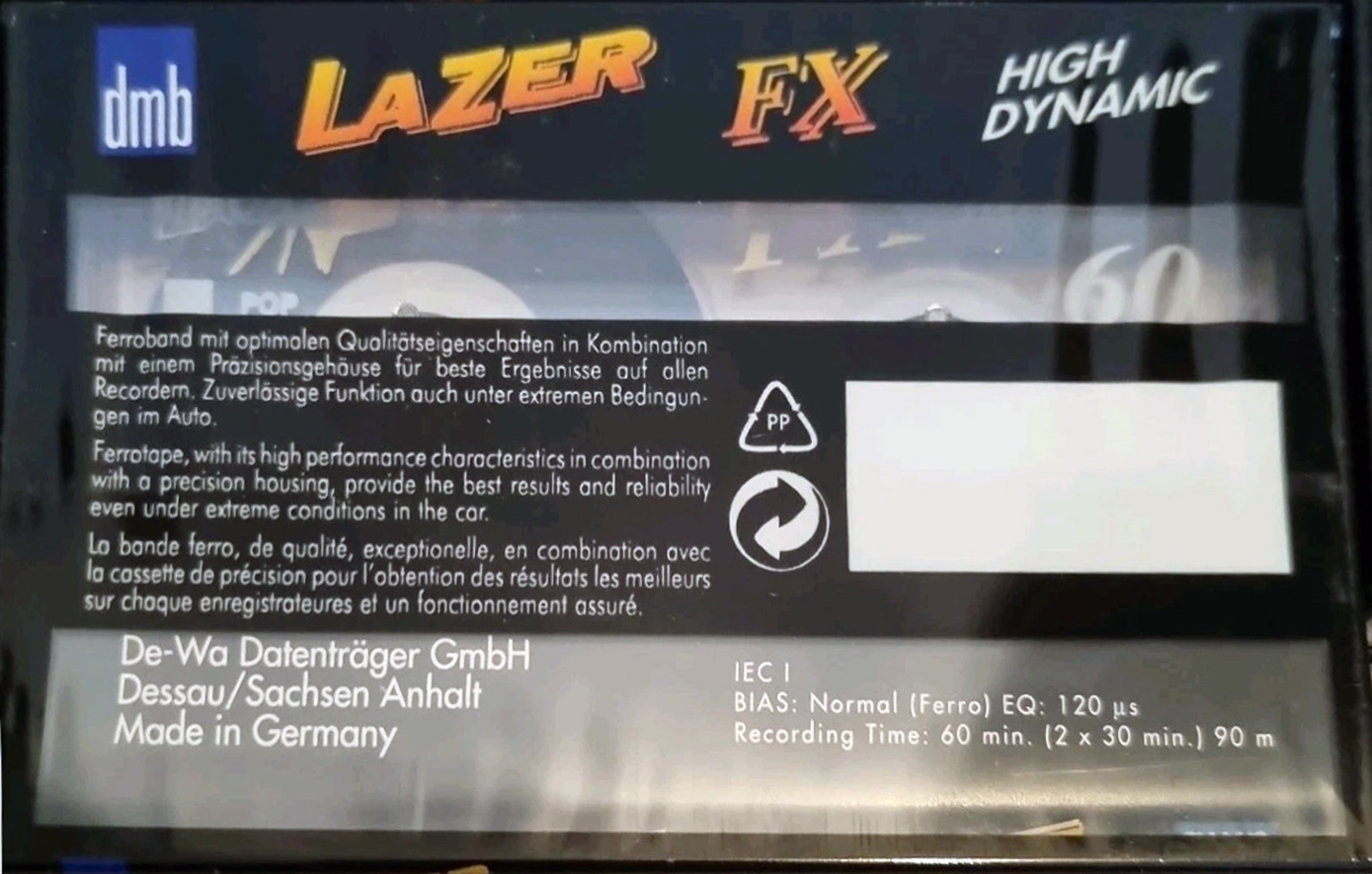 Compact Cassette dmb Lazer FX 60 Type I Normal 1994 Europe