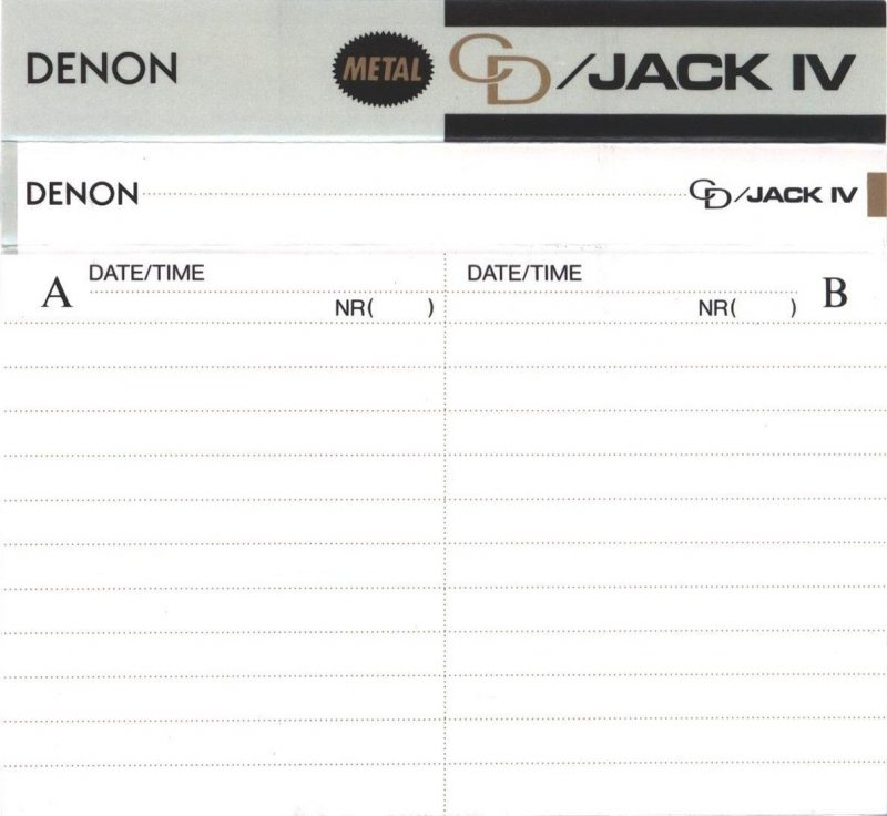 Compact Cassette Denon CD JACK IV 46 "KCD4-46" Type IV Metal 1990 Japan
