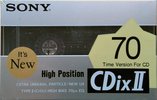 Compact Cassette Sony CDix II 70 Type II Chrome 1989 Japan