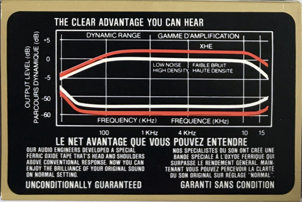Compact Cassette Audio Magnetics XHE 60 Type I Normal 1979 Canada