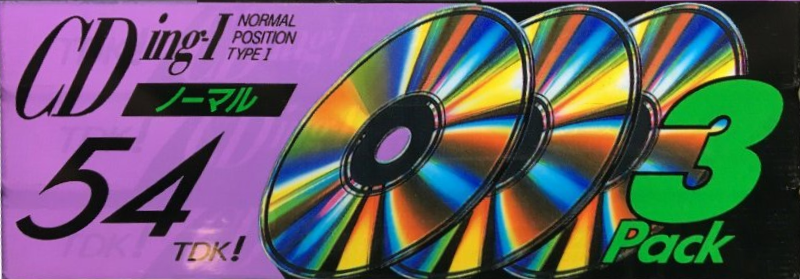 3 pack TDK CDing 1 54 "CDING1-54X3R" Type I Normal 1992 Japan