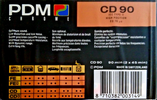 Compact Cassette PDM CD 90 Type II Chrome 1990 Europe
