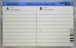 Compact Cassette CBS / Sony AHF 90 Type I Normal 1980 Japan