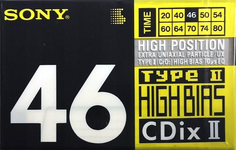 Compact Cassette Sony CDix II 46 Type II Chrome 1990 Japan