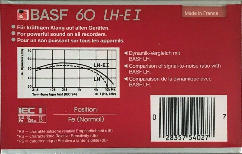 Compact Cassette: BASF  - LH Extra I 60