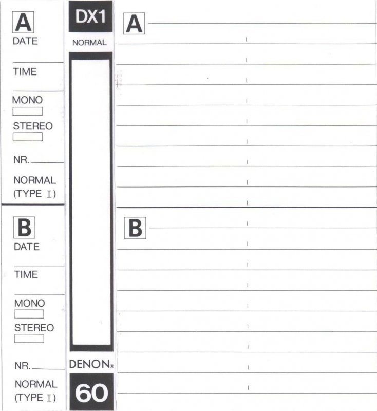 Compact Cassette Denon DX1 60 Type I Normal 1983 Near East