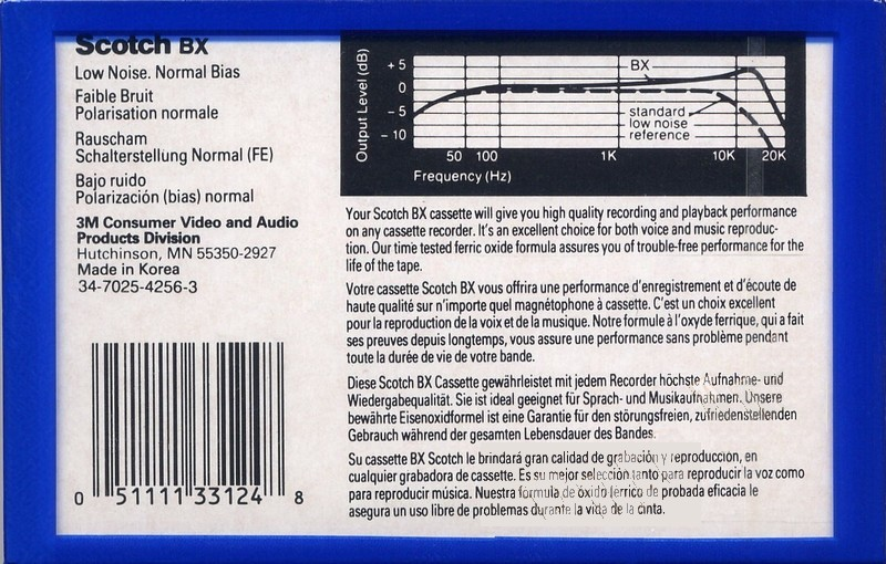 Compact Cassette Scotch BX 90 Type I Normal 1990 North America