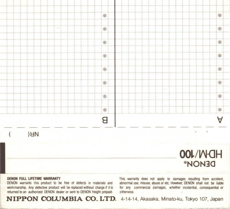 Compact Cassette: Nippon Columbia / Denon Denon - HD-M 100