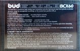 Compact Cassette Bud BCX 60 Type I Normal 1984 USA