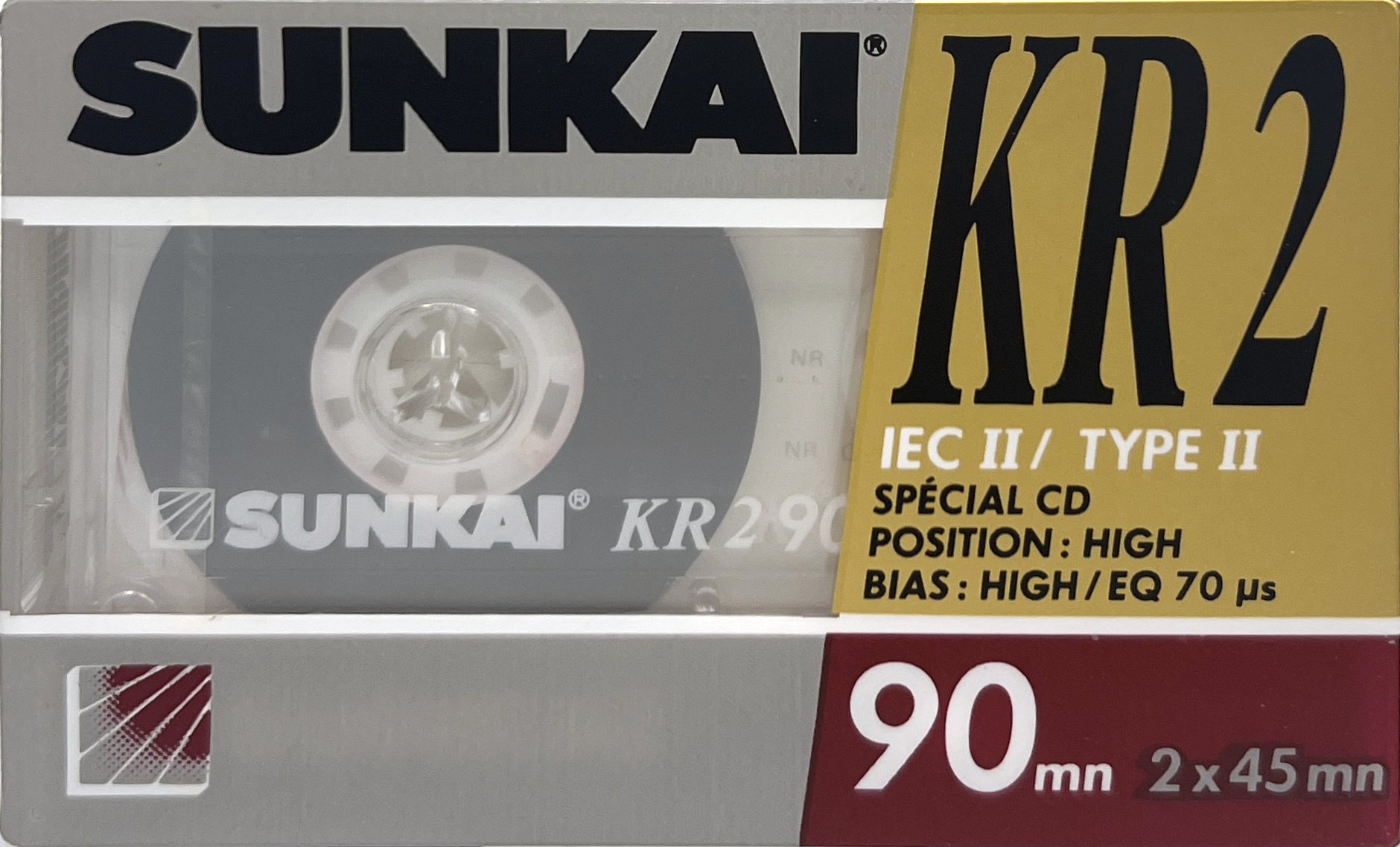 Compact Cassette Sunkai KR2 90 Type II Chrome 1988 Europe