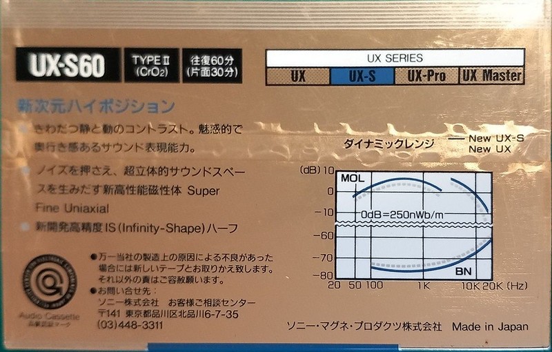 2 pack Sony UX-S 60 Type II Chrome 1988 Japan