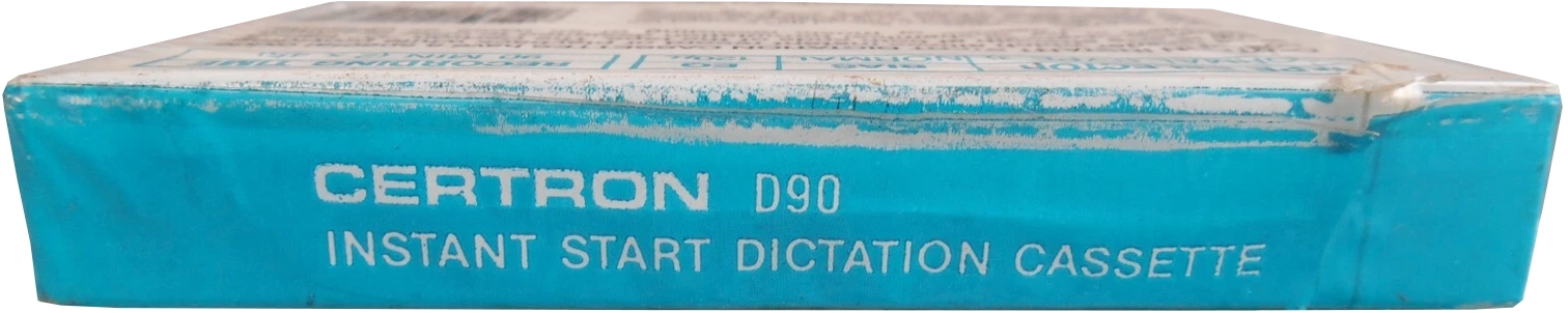 Compact Cassette Certron D / Dictation 90 Type I Normal 1989 USA