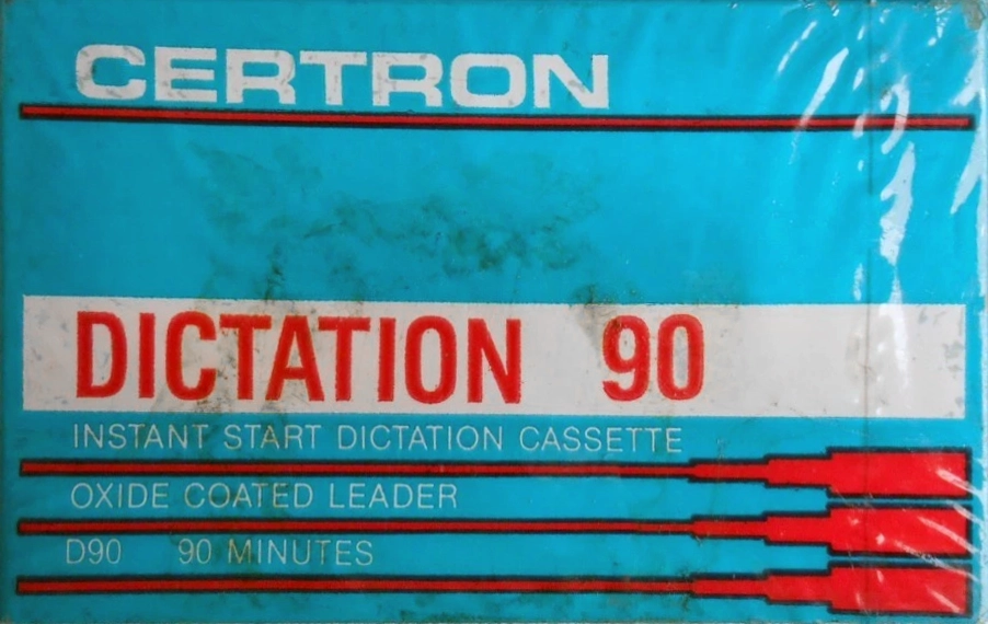 Compact Cassette Certron D / Dictation 90 Type I Normal 1989 USA