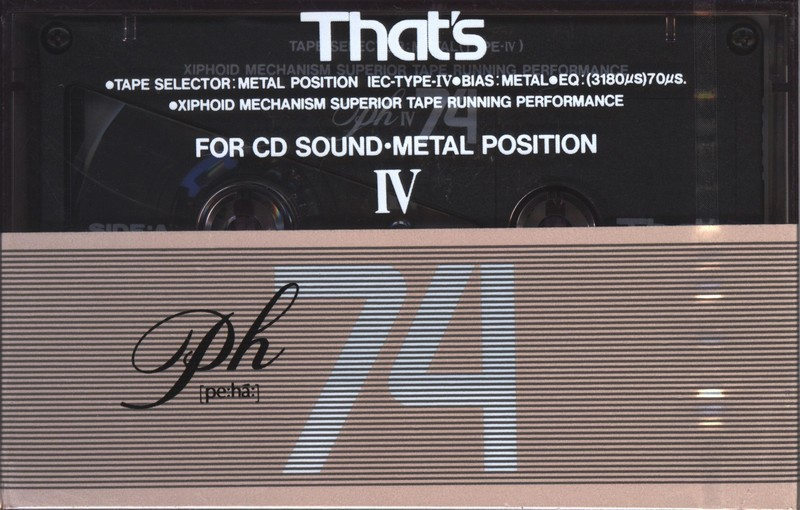 Compact Cassette Thats PH-IV 74 Type IV Metal 1989 Japan