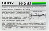Compact Cassette Sony HF-S 90 Type I Normal 1985 Canada