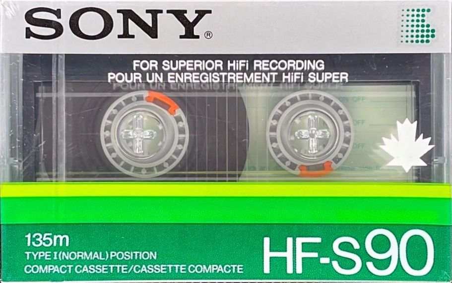 Compact Cassette Sony HF-S 90 Type I Normal 1985 Canada