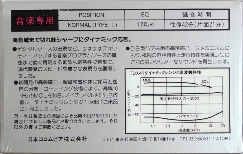 Compact Cassette: Nippon Columbia / Denon Denon - DX4 42