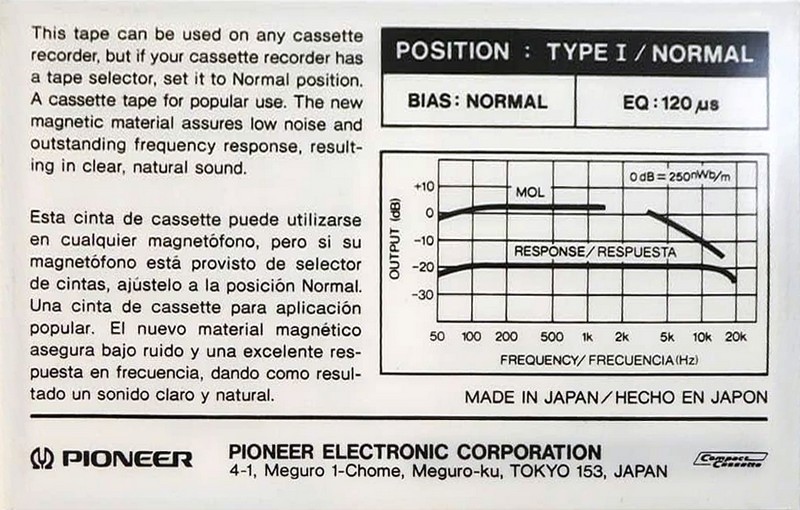 Compact Cassette:  Pioneer - N1z 60