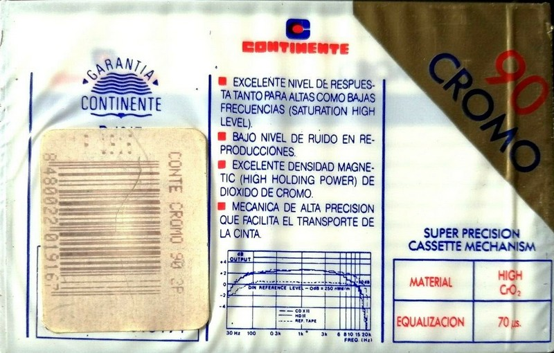 Compact Cassette Continent / Continente 90 "Cromo" Type II Chrome Spain