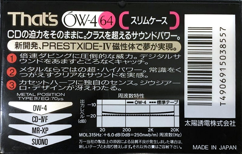 Compact Cassette: Taiyo Yuden Thats - OW-4 64