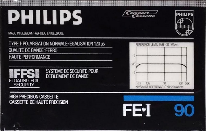 Compact Cassette Philips FE-I 90 Type I Normal 1984 Europe