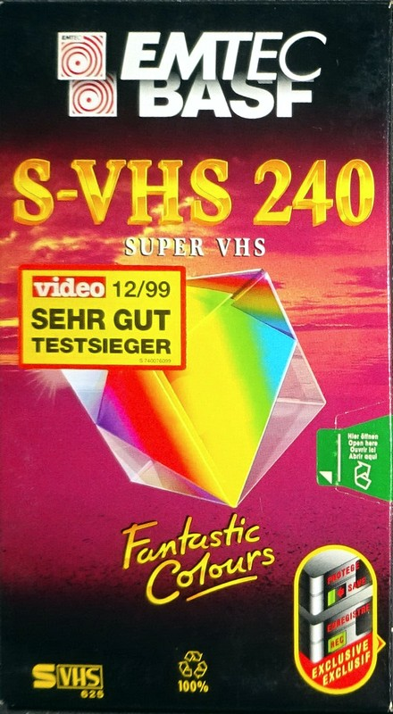 VHS, Video Home System Emtec S-VHS 240 Type II Chrome 1999 Worldwide
