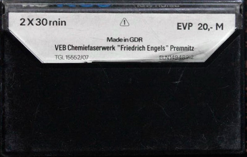 Compact Cassette ORWO 60 "white" Type I Normal 1986 East Germany